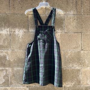 90s Plaid Pinafore